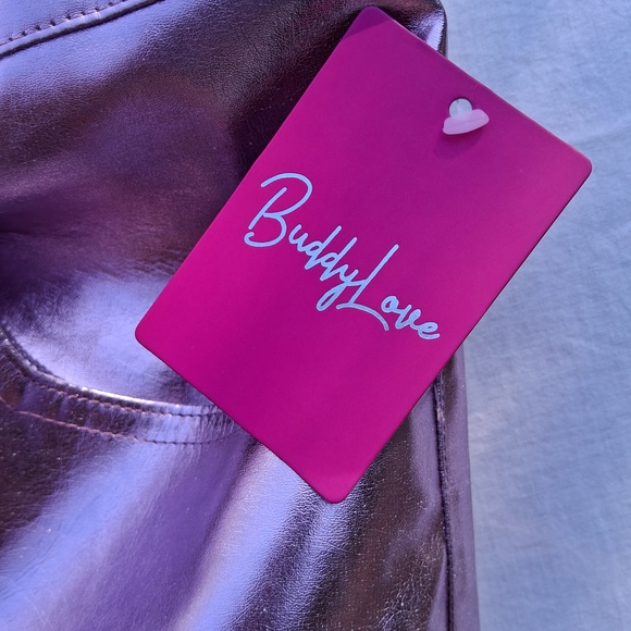 💖 BuddyLove Travolta Pink Metallic Pants 30 Ballet Slipper High Rise NWT - Picture 6 of 11